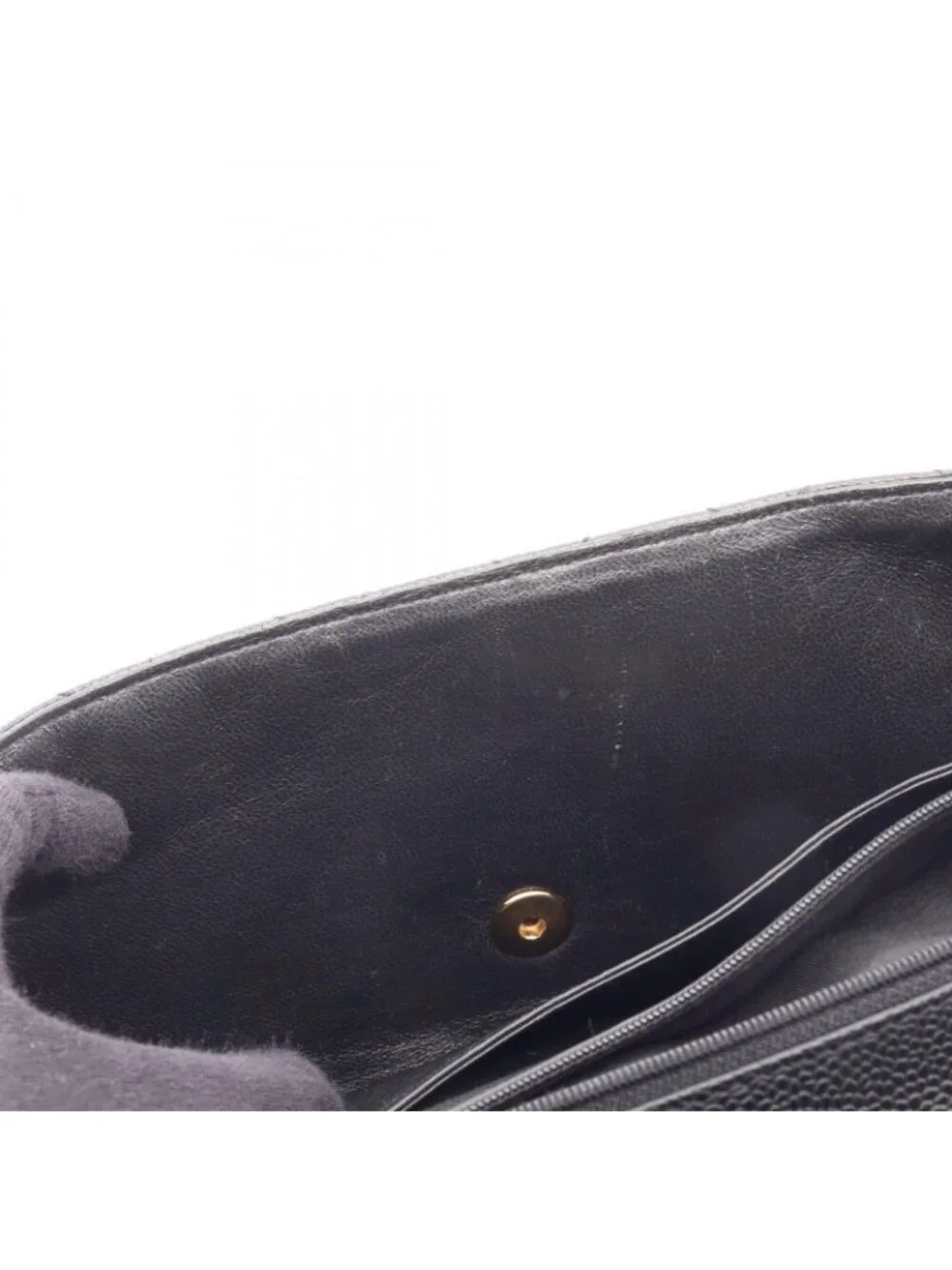 Chanel Handbag Quilted Top Handle Black Caviar Leather